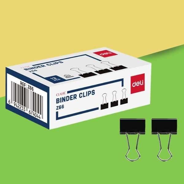 EZ63 Kẹp bướm giá rẻ 32mm_hộp_màu đen DELI