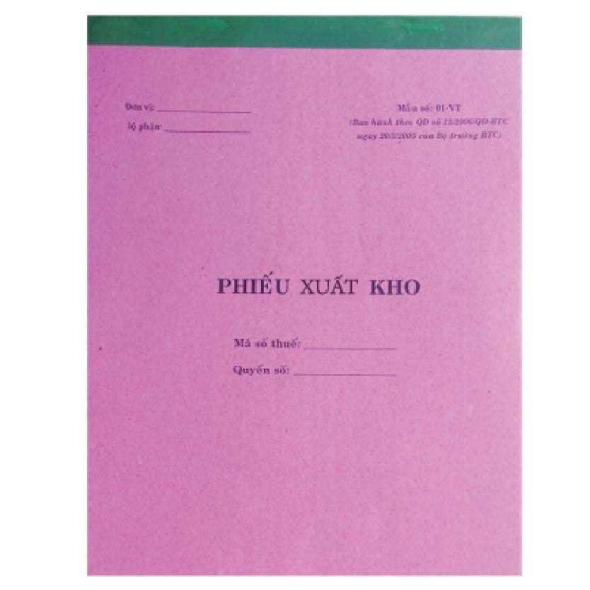 Phiếu xuất kho 20*25 - 3 liên (A4) (50 bộ = 150 tờ)