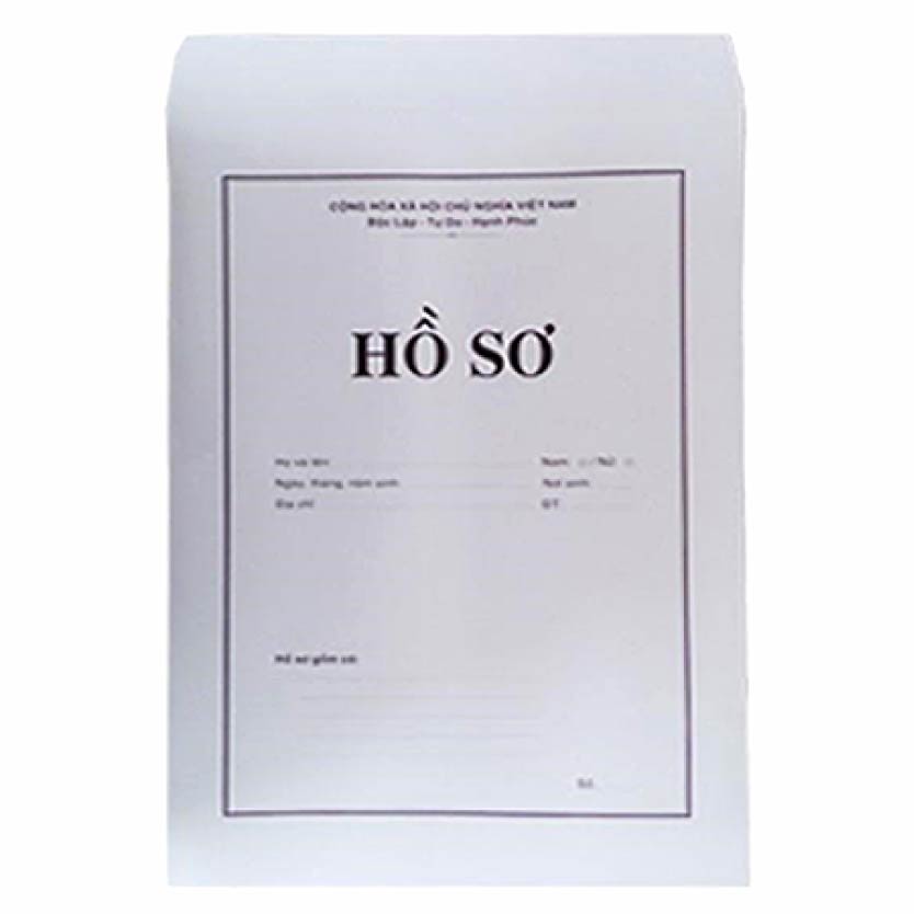 Bìa hồ sơ xin việc trắng F4 (Định lượng 80gsm)